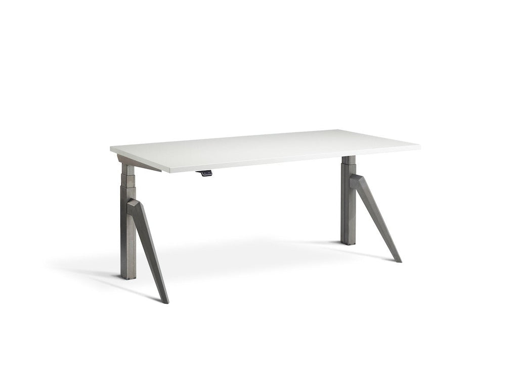 Lavoro Five Dual Motor Sit-Stand Desk - 700mm Deep Desktops - Raw Steel Frame Accessories Lavoro White 1400x700 Five