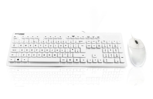 Accuratus AccuMed AQUA SET - USB 105 Key Antibacterial & Fully Washable IP68 Medical / Clinical Keyboard & Mouse Set Accessories Accuratus   