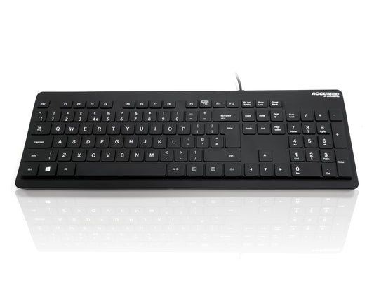 Accuratus AccuMed Value - USB 105 Key Sealed Washable IP68 Medical / Clinical Keyboard Accessories Accuratus Black  