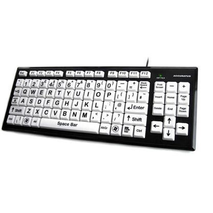 Accuratus Monster Keyboard, White Keys, Black Upper Case Letters Accessories Accuratus   