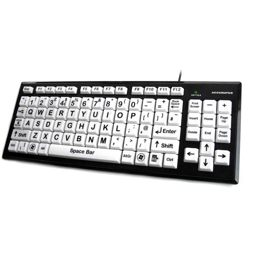 Accuratus Monster Keyboard, White Keys, Black Upper Case Letters Accessories Accuratus   
