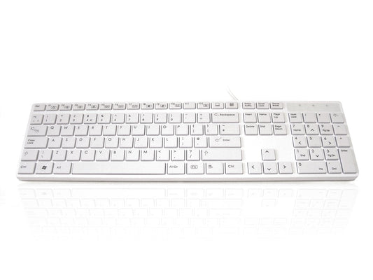 Accuratus 301 - USB Full Size Super Slim Multimedia Keyboard with Square Modern Keys - UK English Layout Accessories Accuratus White  