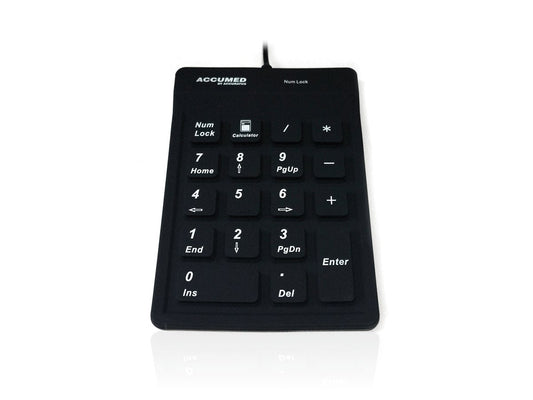 Accuratus AccuMed 100 - USB Sealed IP67 Antibacterial Clinical / Medical Keypad Accessories Accuratus Black  