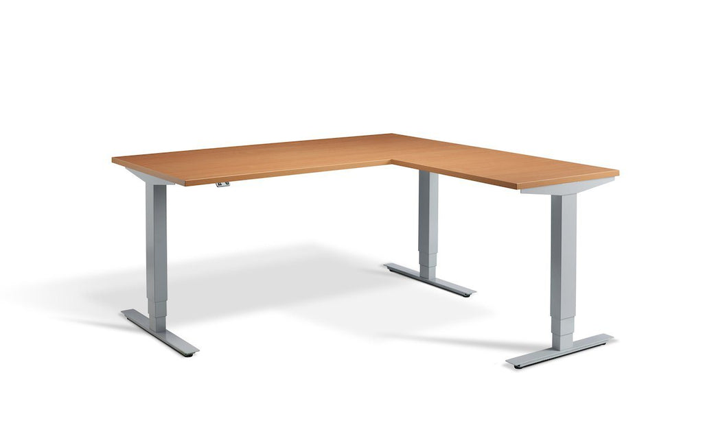 Lavoro Advance Corner Triple Motor Sit-Stand Desk - Silver Frame Accessories Lavoro Beech 1600x1600 Silver