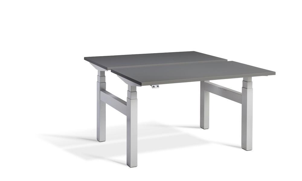 Lavoro Duo - Four Motor Back to Back Sit-Stand Desk - 700 Deep - Silver Frame Accessories Lavoro Graphite 1200x700 Silver