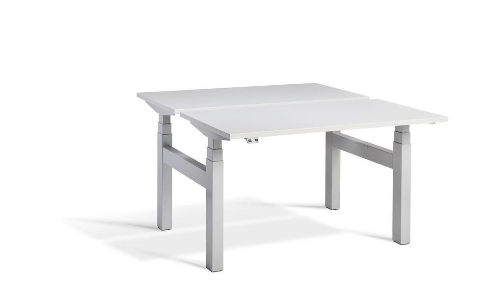 Lavoro Duo - Four Motor Back to Back Sit-Stand Desk - 700 Deep - Silver Frame Accessories Lavoro Light Grey 1600x700 Silver