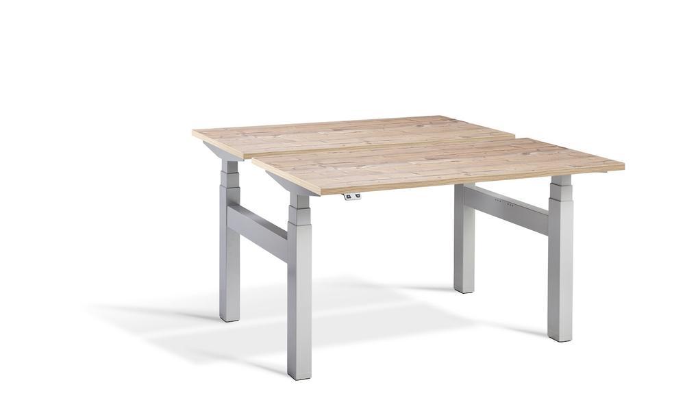 Lavoro Duo - Four Motor Back to Back Sit-Stand Desk - 700 Deep - Silver Frame Accessories Lavoro Timber 1200x700 Silver