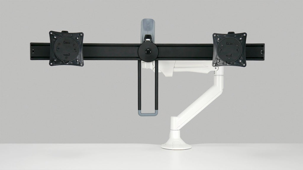 Metalicon Levo Gas Lift Monitor Arm for Single Screen with Twin Rail Converter Bar - e-furniture