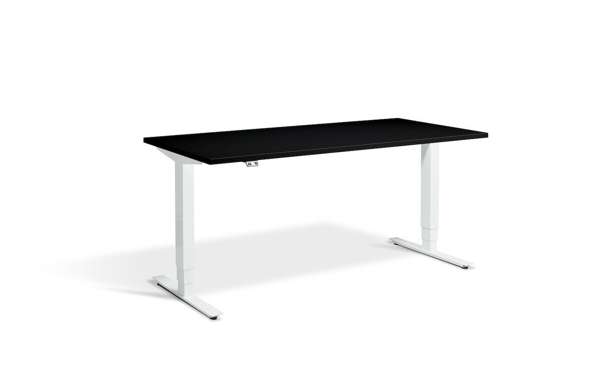 Lavoro Advance Dual Motor Sit-Stand Desk - 700mm Deep Desktops - White Frame Accessories Lavoro Black 1600x700 White