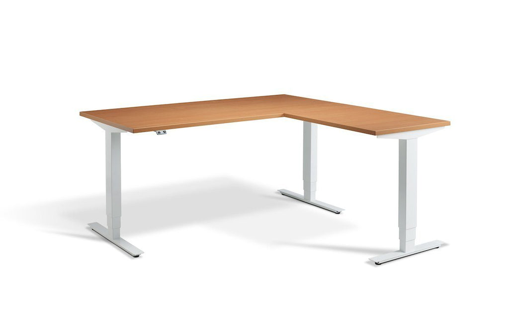 Lavoro Advance Corner Triple Motor Sit-Stand Desk - White Frame Accessories Lavoro Beech 1600x1600 White