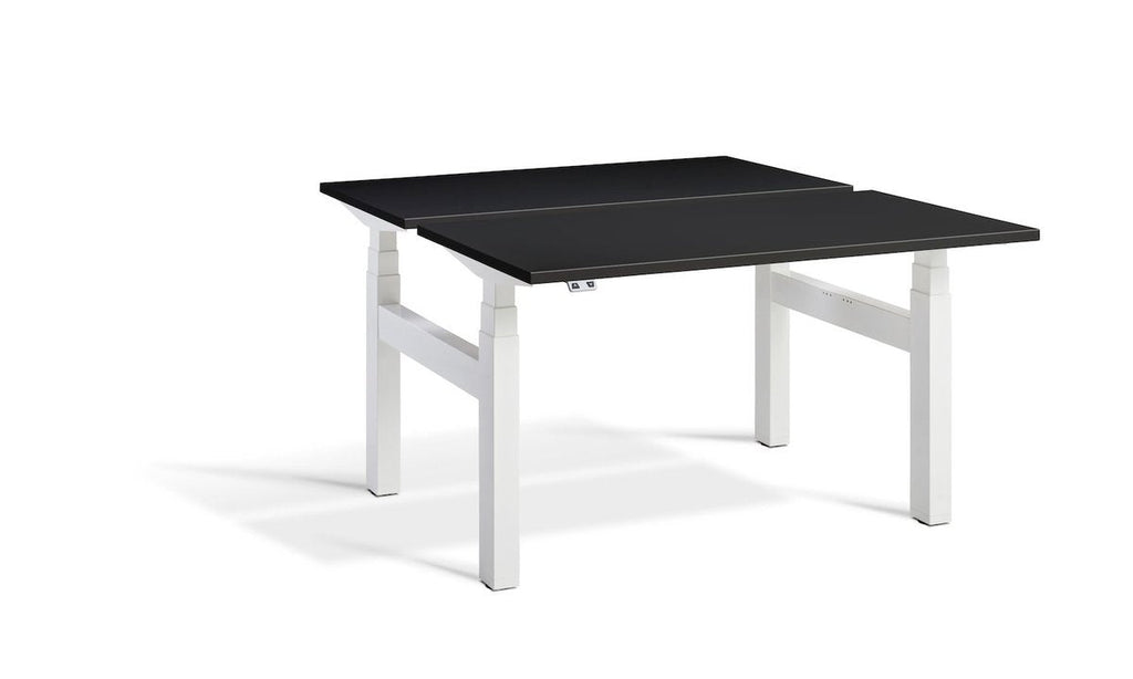 Lavoro Duo - Four Motor Back to Back Sit-Stand Desk - 700 Deep - White Frame Accessories Lavoro Black 1400x700 White