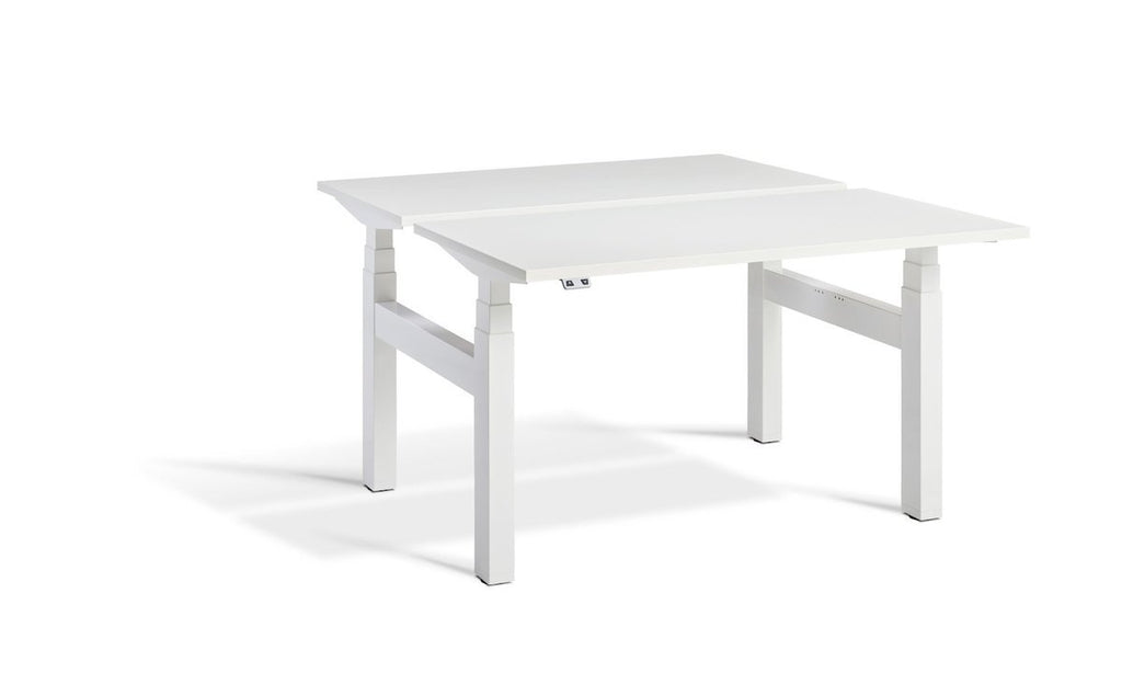 Lavoro Duo - Four Motor Back to Back Sit-Stand Desk - 800 Deep - White Frame - e-furniture