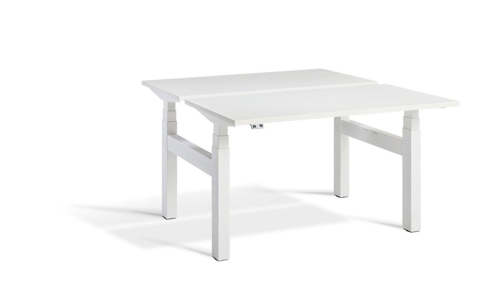 Lavoro Duo - Four Motor Back to Back Sit-Stand Desk - 700 Deep - White Frame Accessories Lavoro White 1200x700 White